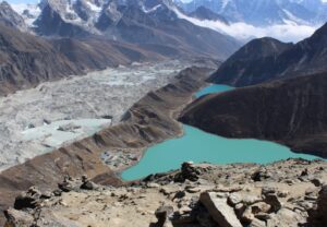 View of 3rd and 2nd Gokyo Lakes from Gokyo Ri