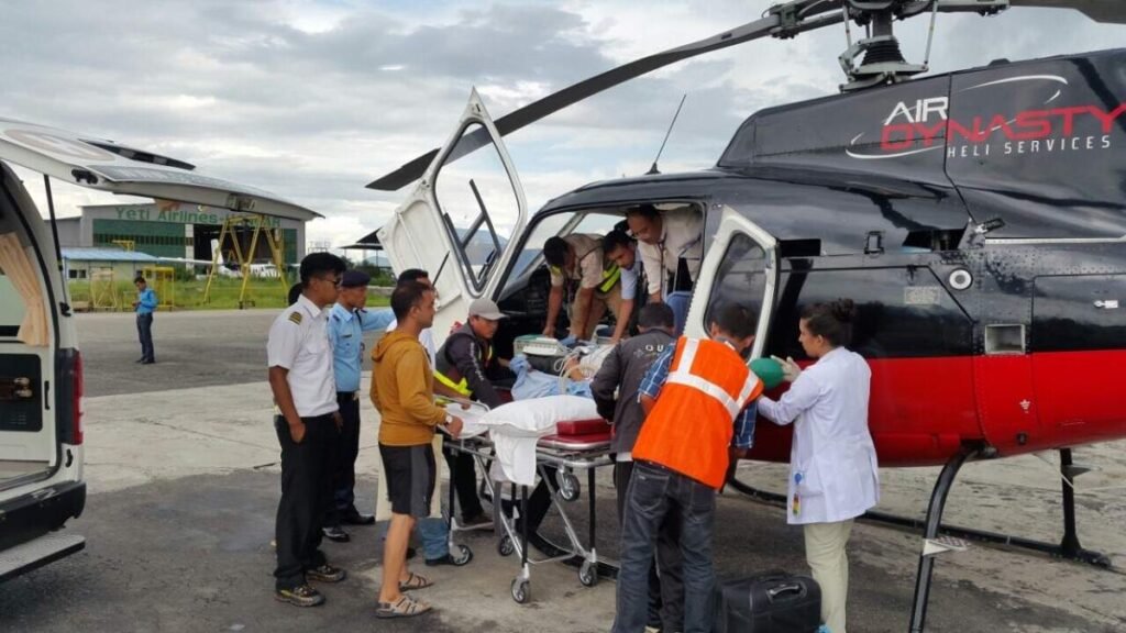 Helicopter medical evacuation in Nepal