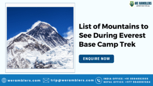 List of Mountains to See During Everest Base Camp Trek