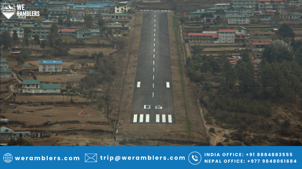 Lukla Airport in Nepal in Foggy Day